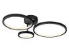 Grote CORNA Grote LED plafondlamp 3 ringen draaibaar en in 3 niveaus dimbaar, zwart