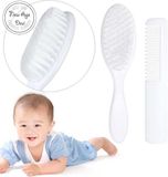 New Age Devi Goodies and Living Groothandel Babyborstel en kam - Babykam - Wit - Babyborstel set - Zachte borstel