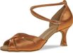 Diamant Chaussure de danse femme Salsa 141-087-379 – Chaussures de salsa Satin bronze – Talon 6,5 cm – Taille 38