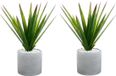 Atmosphera Set van 2x stuks Aloe Vera kunstplanten in keramische pot 47 cm