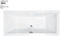 Badland QUADRO SLIM ligbad 165 x 75 cm wit met styropor ombouw