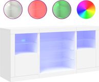 vidaXL Dressoir met LED-verlichting, wit, 142,5 x 37 x 67 cm