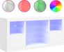 vidaXL Dressoir met LED-verlichting, wit, 142,5 x 37 x 67 cm