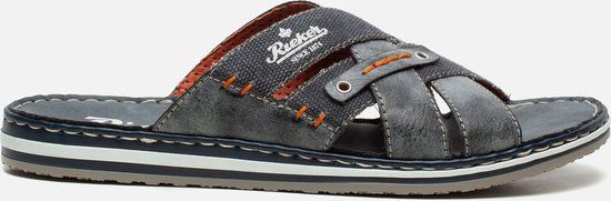 Rieker Dollaro Slippers blauw Leer - Maat 46