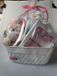 ESPADRILLES Bol kraamcadeau meisje geboorte babyshower kraamfeest roze wit groen