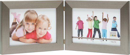 Deknudt Fotokader Tweeluik Zilver Kunststof