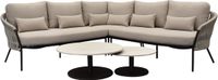AVH-Collectie Sarenza hoek loungeset 5-delig zand rope terre frame bruin/terre, taupe inclusief kussen aluminium