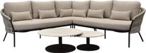 AVH-Collectie Sarenza hoek loungeset 5-delig zand rope terre frame bruin/terre, taupe inclusief kussen aluminium