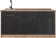 Vicco Keukenblok R-Line, anthracite campagne/doré chêne, 160 cm dorée chêne plan de travail