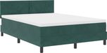vidaXL - LED Boxspringbed - Donkergroen - 140 x 200 cm - Fluweel