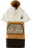 Merkloos / Sans marque WAVE HAWAII Poncho Campeche Katoen/Velours Unisex Bruin/Wit/Lichtbruin S-M