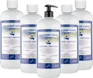 Handzeep Claudius Cosmetics B.V. Handzeep Crème Eucalyptus 1 liter - met gratis pomp - set van 5 stuks - Voordeelverpakking