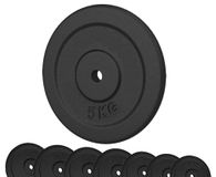 G5 HT SPORT Halterschijven van gietijzer, diameter 25 mm, voor fitnessstudio en thuisgym, van 0,5 tot 20 kg, voor halters en lange halters (1 x 5 kg)