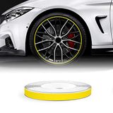 4R Quattroerre.it 10303 Wheel Trim reflecterende plakstrips voor autovelgen, geel, 5 mm x 6 m