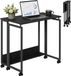 Merkloos Relaxdays Bureau inklapbaar met wieltjes - 80x50 cm - Zwart
