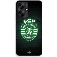 Maniacase Hoesje voor Xiaomi Redmi 13C 5G SCP Sporting Portugal licht op zwarte achtergrond