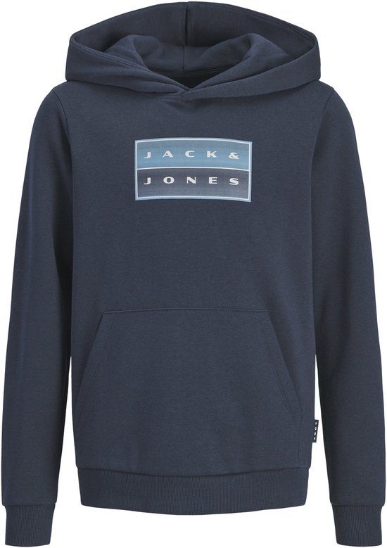 JACK&JONES JCOFUSION GRAPHIC SWEAT HOOD SN JNR Jongens Sweater 128 Katoen/Polyester Donkerblauw