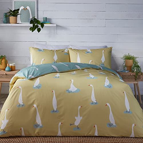 Fusion - Puddles The Duck - Reversible Duvet Cover Set - King Size - Yellow
