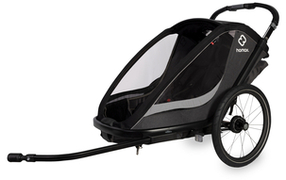 Hamax Kinderfietskar Cocoon ONE met verstelbare slaapstand grijs/ black