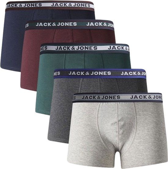 JACK&JONES PLUS JACOLIVER TRUNKS 5 PACK NOOS PLS Men's Boxers - Size EU3XL US1XL - Dark Grey Melange