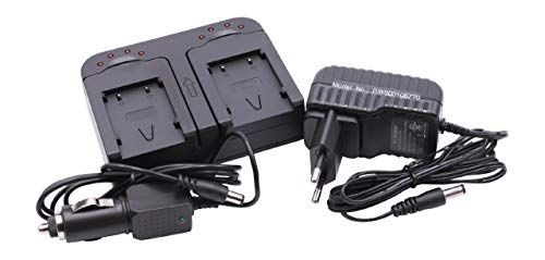 VHBW Dual oplader compatibel met Canon Elura 40MC, 50, DV3, PC1018 camera camcorder actiecameraccu - laadstation