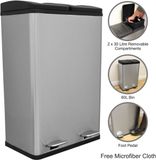 Monster Group BV Poubelle double - Argent - Inox - 60 litre