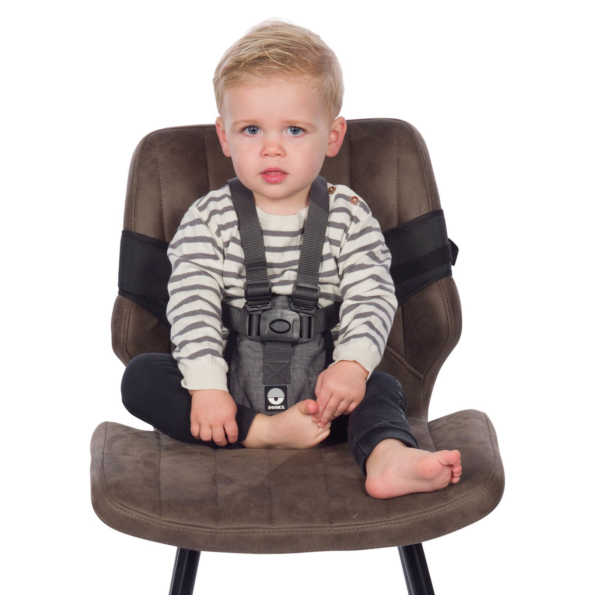 Dooky Travel Chair - Black/Grey Melange - 6-36 Months - Compact Foldable