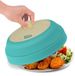 Sans marque Couvercle pliable en silicone - 28 cm - bleu