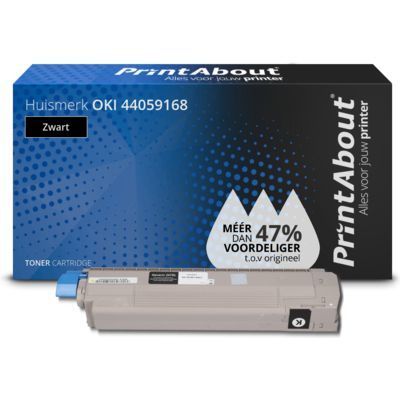 PrintAbout Huismerk Toner 44059168 Zwart | Compatibel met OKI MC851 / MC861 | 7700 pagina's