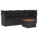vidaXL Loungeset 5-delig met kussens, polyrattan, zwart