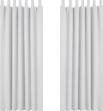 Deconovo Rideaux occultants avec passants, gris blanc, 140x175 cm (l x H), set de 2