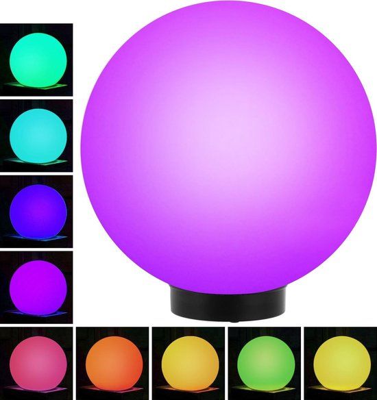 GreenBlue GB165 Solar LED Garden Ball Lamp - 25x25x58cm - RGB Color - Outdoor