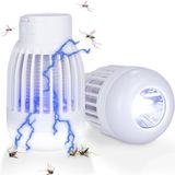 Silvergear Muggenlamp 3-in-1 - Campinglamp - Insectenlamp - Zaklamp - Tentlamp - Kampeerlamp - Vliegenvanger - Kamperen & Outdoor - LED Licht - Draadloos & Oplaadbaar - Lantaarn voor Binnen en Buiten - Mottenval - Camping Spullen - Reisaccessoires - Wit