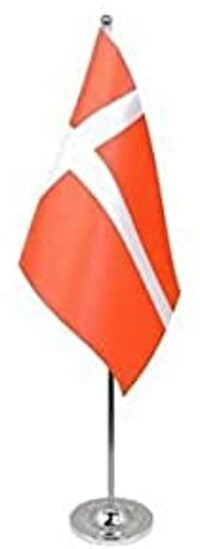 Denemarken Tafelvlag 22x15cm | Deense Bureauvlag met Stalen Paal en Voet - AZ FLAG