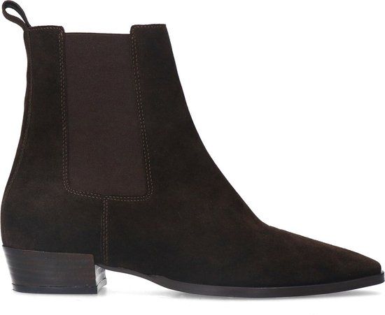 Manfield - Dames - Bruine suède chelsea boots - Maat 36
