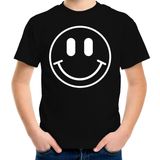 Bellatio Decorations Verkleed shirt jongens - Smile / Emoticon - zwart - carnaval - feestkleding voor kinderen 158/164