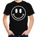 Bellatio Decorations Verkleed shirt jongens - Smile / Emoticon - zwart - carnaval - feestkleding voor kinderen 158/164