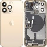 Apple iPhone 13 Pro Battery Cover, with Mid Frame, Complete Parts, Gold, Premium Swap