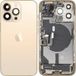 Apple iPhone 13 Pro Battery Cover, with Mid Frame, Complete Parts, Gold, Premium Swap