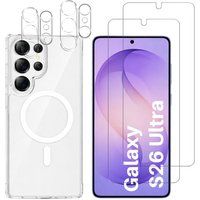 Phonillico® Coque pour Samsung Galaxy S26 ULTRA et 2 Verres Trempé écran et 2 Protections Caméra - Cercle magnétique intégré