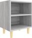 vidaXL Nachtkastje met houten poten 40x30x50 cm grijs sonoma eiken