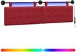vidaXL - Hangend hoofdbord met LED-verlichting - Wijnrood - Kunstleer
