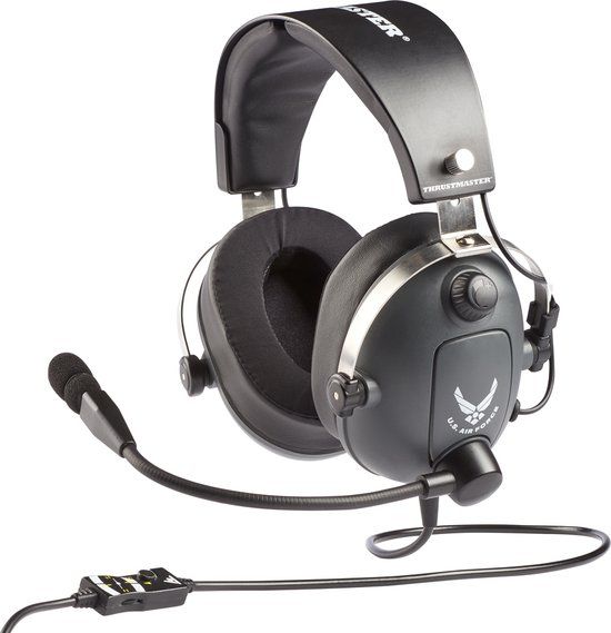 Thrustmaster T.Flight U.S. Air Force Edition-DTS Gaming Headset voor Vliegsimulatie - PC/Playstation/Xbox/Nintendo Switch/Mac, zwart