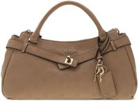 GUESS Ella Logo Girlfriend Satchel Handtas Schoudertas Beige Logo Taupe