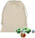 Sac à billes en toile sans marque avec cordon - 10 x 14 cm - Beige
