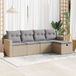 Maison Exclusive - Ensemble de meubles de jardin 5 pièces avec canapé et coussins, beige, en polyrotin