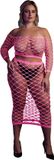 Shots - Ouch! OU834GPNOSX - Long Sleeve Crop Top and Long Skirt - Pink - XXL/XXXL