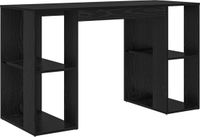 vidaXL Bureau Zwart Eiken Bewerkt Hout 130 x 50,5 x 75 cm