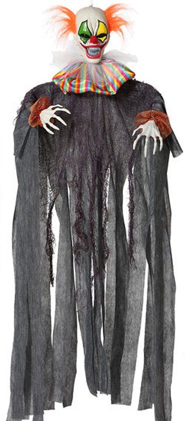Atosa Halloween/horror thema hang decoratie horror clown - enge/griezelige pop - 120 cm