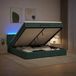 Prolenta Maison Exclusive Lit Ottoman avec matelas et éclairage LED, vert foncé, 140 x 200 cm, revêtement en velours